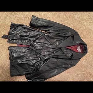 Black Leather coat. Size 3X